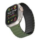 For Apple Watch Series 3 38mm Magnetic Loop Silicone Watch Band(Army Green Black) - 3