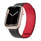 For Apple Watch 3 42mm Magnetic Loop Silicone Watch Band(Black Red) - 1