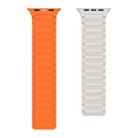 For Apple Watch 42mm Magnetic Loop Silicone Watch Band(Starlight Orange) - 2