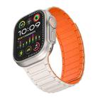 For Apple Watch 42mm Magnetic Loop Silicone Watch Band(Starlight Orange) - 3