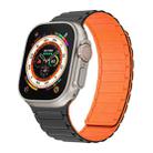 For Apple Watch Ultra 2 49mm Magnetic Loop Silicone Watch Band(Black Orange) - 1