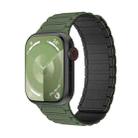 For Apple Watch Series 9 45mm Magnetic Loop Silicone Watch Band(Army Green Black) - 1