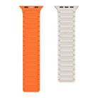 For Apple Watch SE 2023 44mm Magnetic Loop Silicone Watch Band(Starlight Orange) - 2