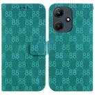 For Infinix Hot 30i / X669C Double 8-shaped Embossed Leather Phone Case(Green) - 1