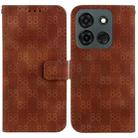 For Infinix Smart 7 India / Smart 7 Plus Double 8-shaped Embossed Leather Phone Case(Brown) - 1