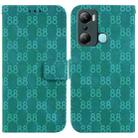 For Infinix Hot 20i Double 8-shaped Embossed Leather Phone Case(Green) - 1