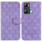 For Infinix Hot 20i Double 8-shaped Embossed Leather Phone Case(Purple) - 1