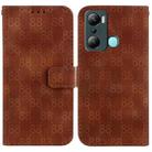 For Infinix Hot 20i Double 8-shaped Embossed Leather Phone Case(Brown) - 1