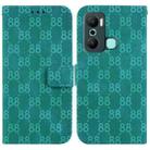 For Infinix Hot 20 Play Double 8-shaped Embossed Leather Phone Case(Green) - 1