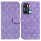 For Infinix Hot 20 Play Double 8-shaped Embossed Leather Phone Case(Purple) - 1