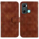 For Infinix Hot 20 Play Double 8-shaped Embossed Leather Phone Case(Brown) - 1