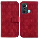 For Infinix Hot 20 Play Double 8-shaped Embossed Leather Phone Case(Red) - 1