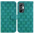 For Infinix Hot 20S Double 8-shaped Embossed Leather Phone Case(Green) - 1