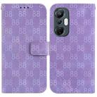 For Infinix Hot 20S Double 8-shaped Embossed Leather Phone Case(Purple) - 1