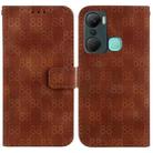 For Infinix Hot 12 Pro Double 8-shaped Embossed Leather Phone Case(Brown) - 1