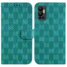 For Infinix Hot 12 Double 8-shaped Embossed Leather Phone Case(Green) - 1