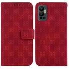 For Infinix Hot 12 Double 8-shaped Embossed Leather Phone Case(Red) - 1