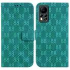 For Infinix Hot 11s NFC / X6812B Double 8-shaped Embossed Leather Phone Case(Green) - 1