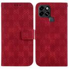 For Infinix Smart 6 Double 8-shaped Embossed Leather Phone Case(Red) - 1