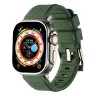 For Apple Watch Ultra 49mm Double Ring Silicone Watch Band(Army Green) - 1