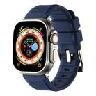 For Apple Watch 8 41mm Double Ring Silicone Watch Band(Dark Blue) - 1