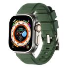 For Apple Watch SE 2022 40mm Double Ring Silicone Watch Band(Army Green) - 1