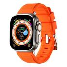 For Apple Watch SE 2022 44mm Double Ring Silicone Watch Band(Orange) - 1