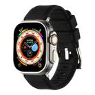 For Apple Watch 7 41mm Double Ring Silicone Watch Band(Black) - 1