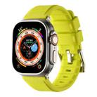 For Apple Watch 7 45mm Double Ring Silicone Watch Band(Fluorescent Green) - 1