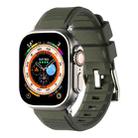 For Apple Watch SE 44mm Double Ring Silicone Watch Band(Dark Green) - 1