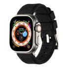 For Apple Watch 5 40mm Double Ring Silicone Watch Band(Black) - 1