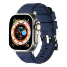 For Apple Watch 2 42mm Double Ring Silicone Watch Band(Dark Blue) - 1
