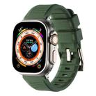 For Apple Watch Ultra 2 49mm Double Ring Silicone Watch Band(Army Green) - 1