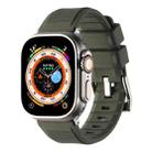 For Apple Watch Ultra 2 49mm Double Ring Silicone Watch Band(Dark Green) - 1