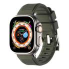 For Apple Watch 9 45mm Double Ring Silicone Watch Band(Dark Green) - 1