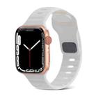 For Apple Watch Ultra 49mm Square Buckle Stripes Silicone Watch Band(White) - 1