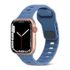 For Apple Watch Ultra 49mm Square Buckle Stripes Silicone Watch Band(Light Blue) - 1