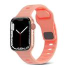 For Apple Watch Series 8 41mm Square Buckle Stripes Silicone Watch Band(Pink) - 1