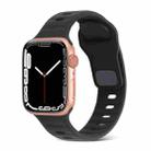 For Apple Watch Series 8 41mm Square Buckle Stripes Silicone Watch Band(Black) - 1