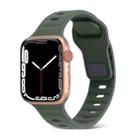 For Apple Watch 8 41mm Square Buckle Stripes Silicone Watch Band(Army Green) - 1