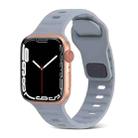 For Apple Watch 8 41mm Square Buckle Stripes Silicone Watch Band(Light Grey) - 1