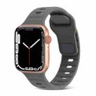 For Apple Watch Series 8 41mm Square Buckle Stripes Silicone Watch Band(Dark Grey) - 1