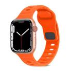 For Apple Watch Series 8 45mm Square Buckle Stripes Silicone Watch Band(Orange) - 1