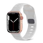 For Apple Watch 8 45mm Square Buckle Stripes Silicone Watch Band(White) - 1