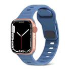 For Apple Watch SE 2022 44mm Square Buckle Stripes Silicone Watch Band(Light Blue) - 1