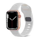 For Apple Watch 7 41mm Square Buckle Stripes Silicone Watch Band(White) - 1