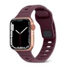 For Apple Watch Series 7 41mm Square Buckle Stripes Silicone Watch Band(Wine Red) - 1