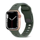 For Apple Watch 7 41mm Square Buckle Stripes Silicone Watch Band(Army Green) - 1