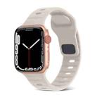 For Apple Watch 6 44mm Square Buckle Stripes Silicone Watch Band(Starlight) - 1