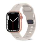 For Apple Watch Series 6 44mm Square Buckle Stripes Silicone Watch Band(Starlight) - 1